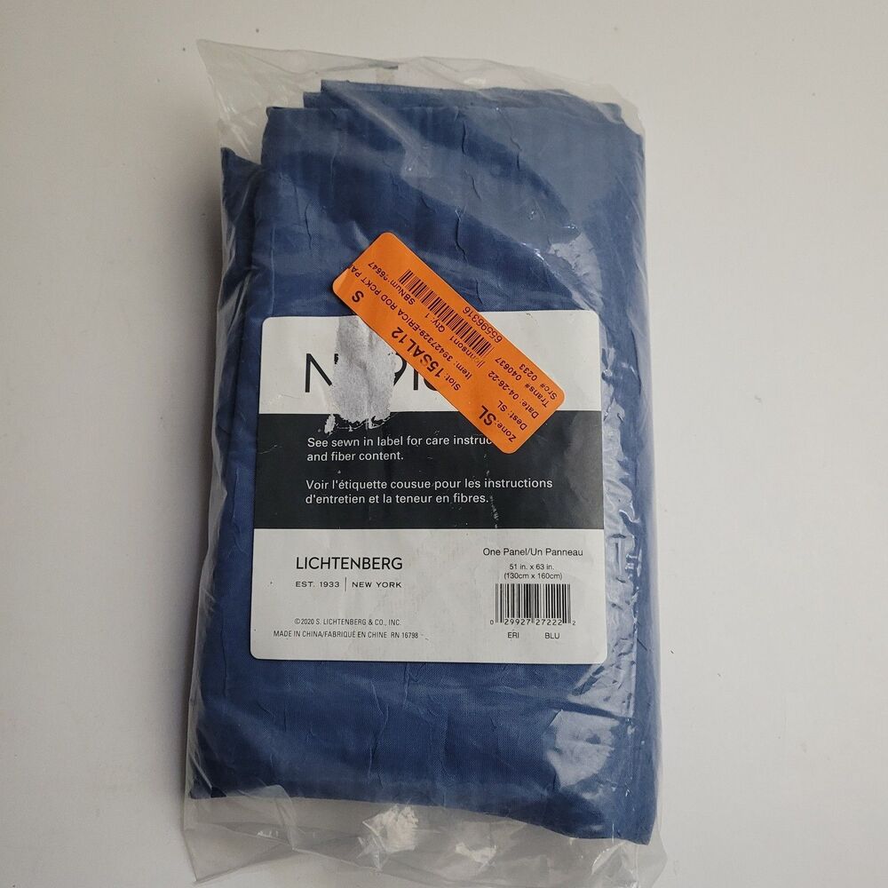 NEW No. 918 Erica crushed sheer voile curtain panel 'Blue'  51 x 63 inch . #BT2